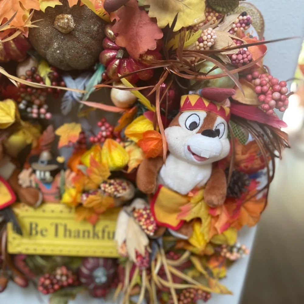 Chip an Dale Thanksgiving/Fall Wreath OOAK!